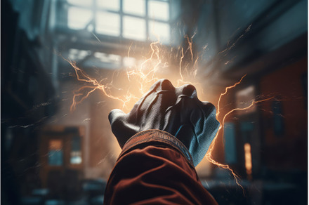Strong explosions dramatic hands, a Business Photo by Ylivdesign