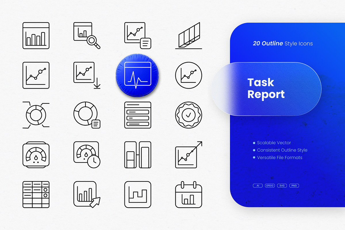 Task Report Outline Icons, an Outline Icon by cidcud_graphic (Photo 1 of 3)