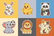 Cute Animal Stickers Bundle, an Animal Illustration by Creathub Studio (Thumbnail 4 of 4)