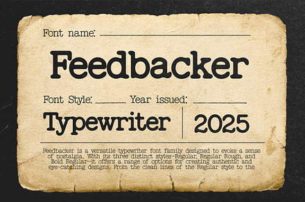 Feedbacker Typewriter, a Serif Font by Viswell