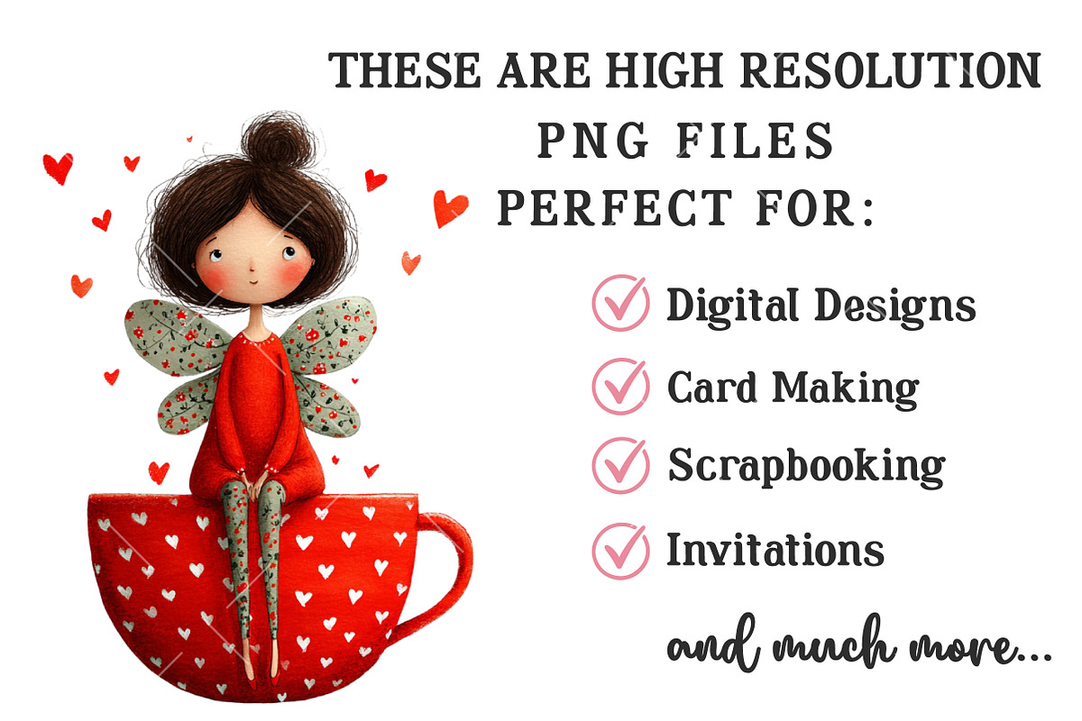 Whimsical Valentine Fairy Clipart, an Illustration by OK Design (Photo 2 of 6)