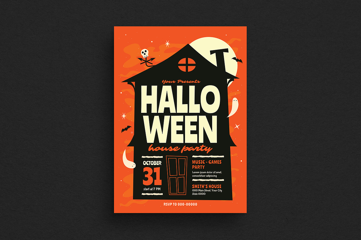 Halloween House Party Event Flyer, a Flyer Template by Guuver (Photo 3 of 4)