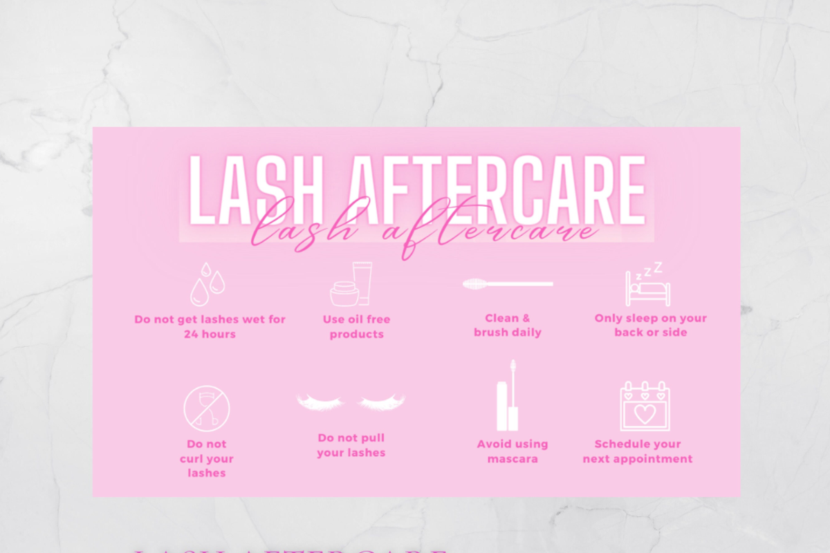 Lash Aftercare Card Template, a Card Template by YasdeyDesigns (Photo 2 of 8)