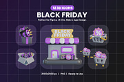 Black Friday 3D Icon Pack, an Object Graphic by Artnivora.Std (Thumbnail 1 of 4)