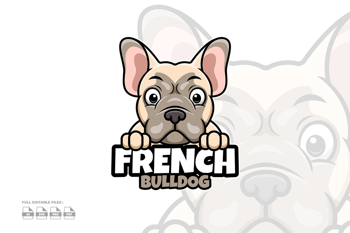 French Bulldog Cartoon Logo, a Templates & Theme by Gumrega Studio