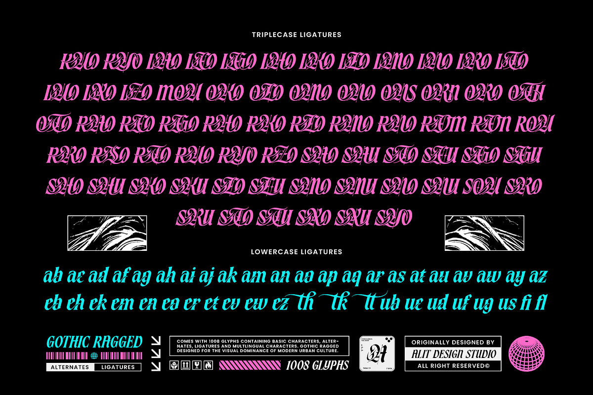 Gothic Ragged Typeface, a Blackletter Font by alit design (Photo 19 of 20)
