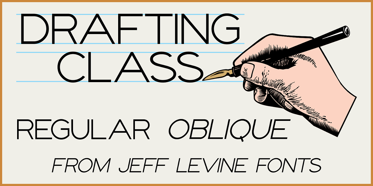 Drafting Class JNL, a Sans Serif Font by Jeff Levine Fonts (Photo 1 of 5)