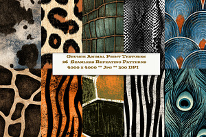 Rustic Grunge Animal Print Textures