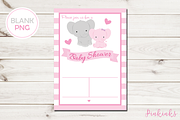 Girl Elephant Baby Shower Invite, an Invitation Template by Pinkinks (Thumbnail 2 of 3)