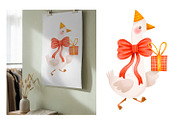 Cute Hand Drawn Birthday Goose, an Animal Illustration by the_myro (Thumbnail 11 of 13)