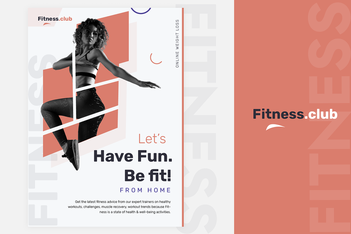 Online fitness gym flyer template, a Flyer Template by FoxStore (Photo 2 of 3)