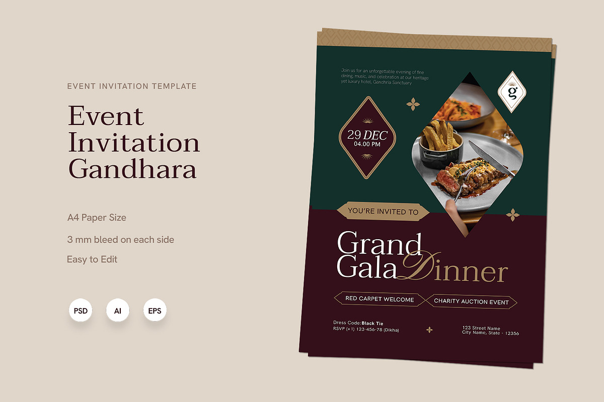 Gandhara Sanctuary - Invitation, a Marketing Template by Fannan Studio (Photo 1 of 3)