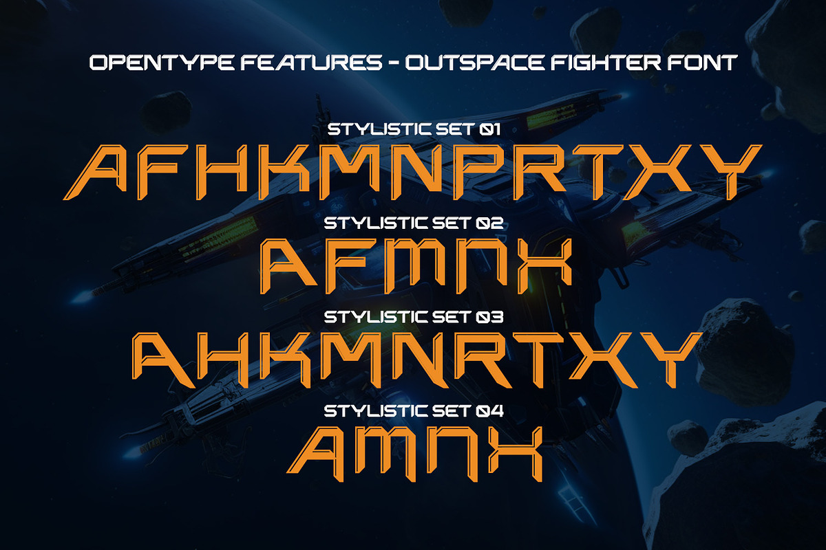 Outspace Fighter, a Symbol Font by Ditatype (Photo 8 of 10)