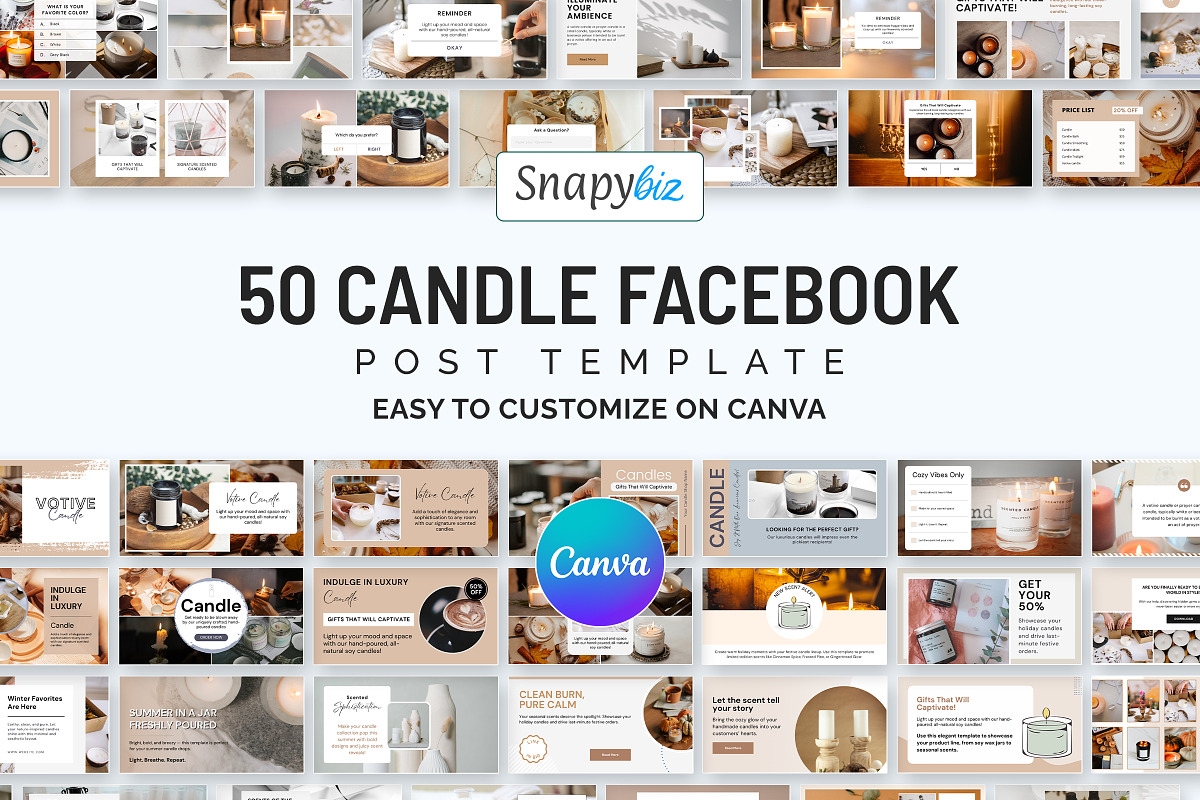 Candle Facebook Canva Posts Template