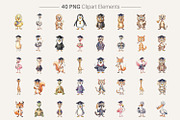 Funny Animal Graduation Sublimation, an Illustration by Artnoy (Thumbnail 2 of 8)
