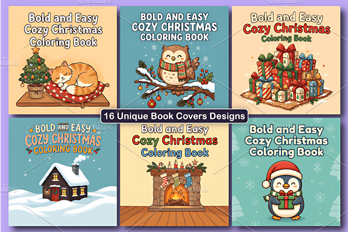 Bold & Easy Cozy Christmas Coloring, a Seasonal Illustration by Design Station (Photo 5 of 6)