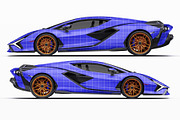 Hybrid Supercar Sport Coupe Set, an Advertising Mockup by Halal Graphic Studio (Thumbnail 9 of 12)