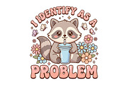 Funny Raccoon Identify As a Problem, a Seasonal Illustration by CraftArtStudio (Thumbnail 1 of 4)