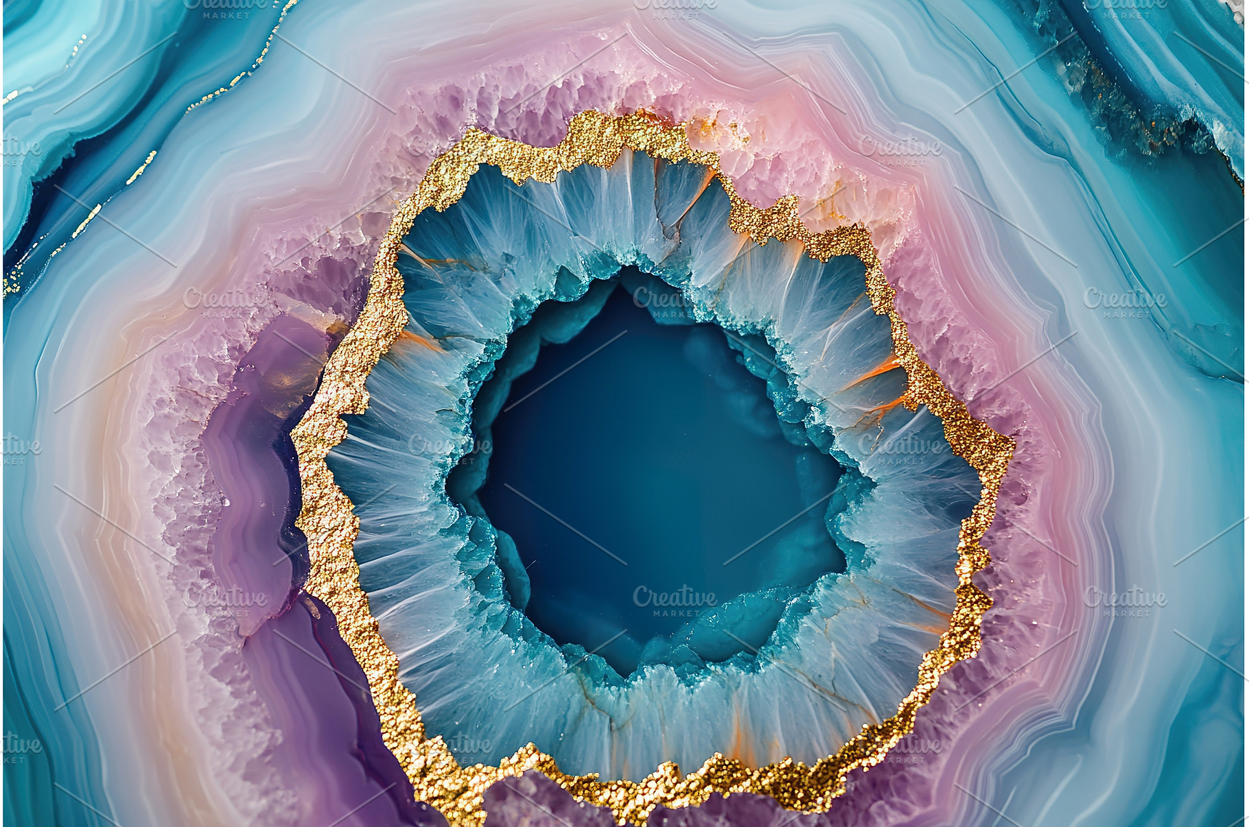 Stunning geode with vibrant colors, an Abstract Photo by Lermont51