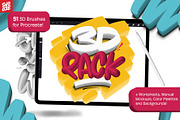 3D Pack — 3D Brushes For Procreate, a Brush Add-On by Snooze one (Thumbnail 1 of 15)