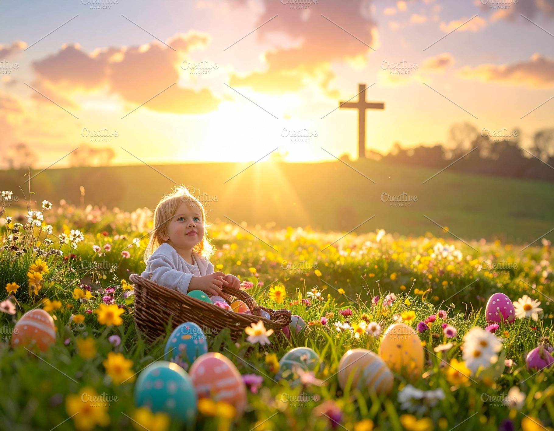 The radiant celebration of easter rebirth, a Holiday Photo by DanFLCreativo