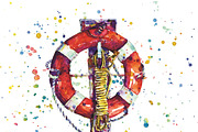 Life Buoy Ring Sublimation, an Illustration by Watercolor_Vector Graphic (Thumbnail 2 of 8)