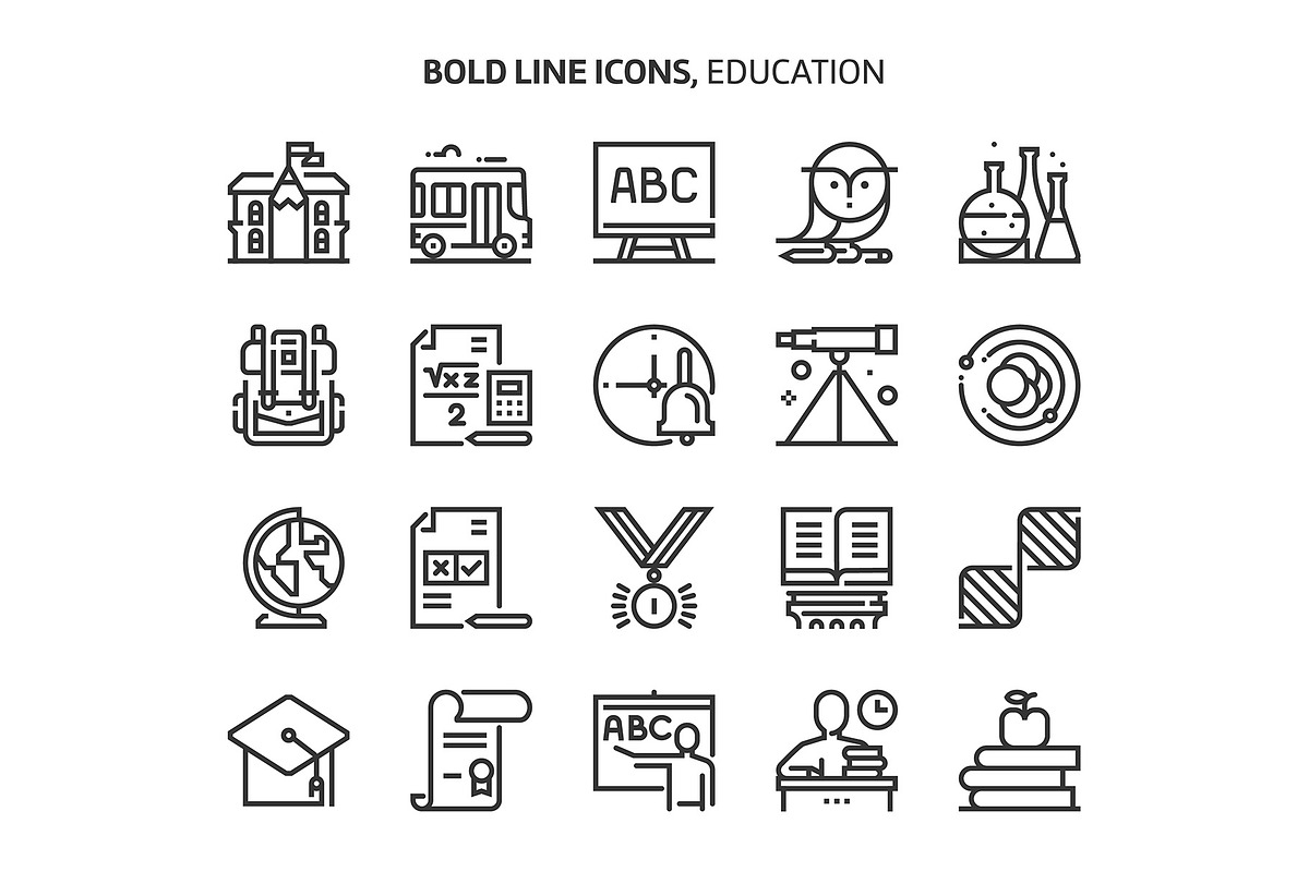Bold Line Icons, an Outline Icon by Howcolour (Photo 98 of 151)