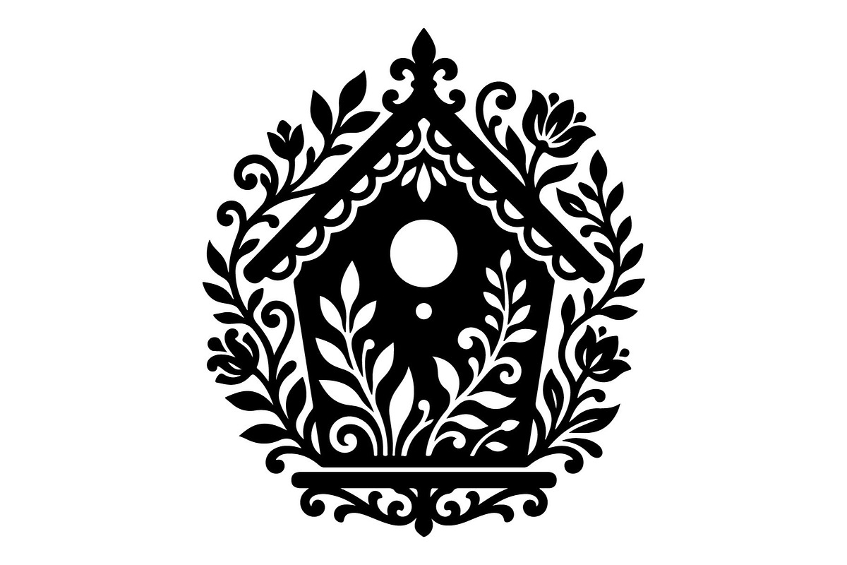 Floral Birdhouse Silhouette Bundle, an Object Graphic by hafijul (Photo 3 of 4)
