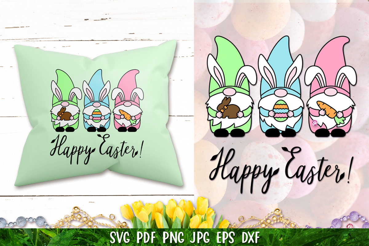 Easter Gnome Bunny Ears SVG, an Illustration by Digital_Craftyfox (Photo 2 of 6)