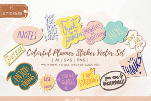 Planner sticker hand drawn bundle, a Decorative Illustration by RimzStudio