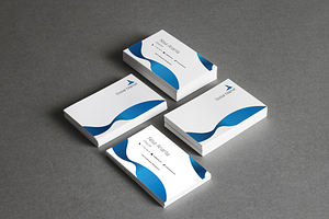 Blue White Elegant Business Card