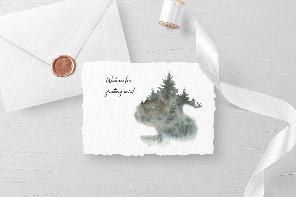 Mountains and forest clipart, an Object Illustration by ViolettaKh (Photo 8 of 10)