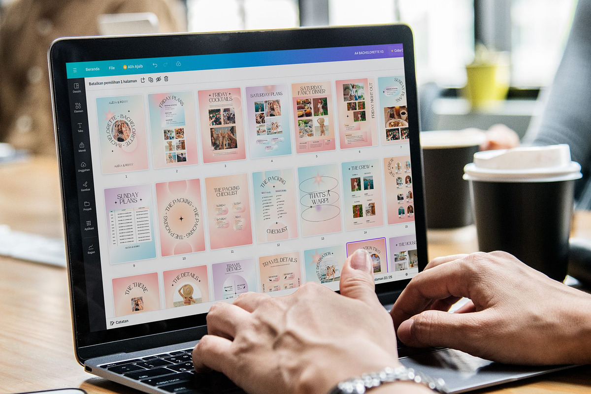 Retro Bachelorette Itinerary Canva, a Presentation Template by SKY CREATION (Photo 4 of 7)
