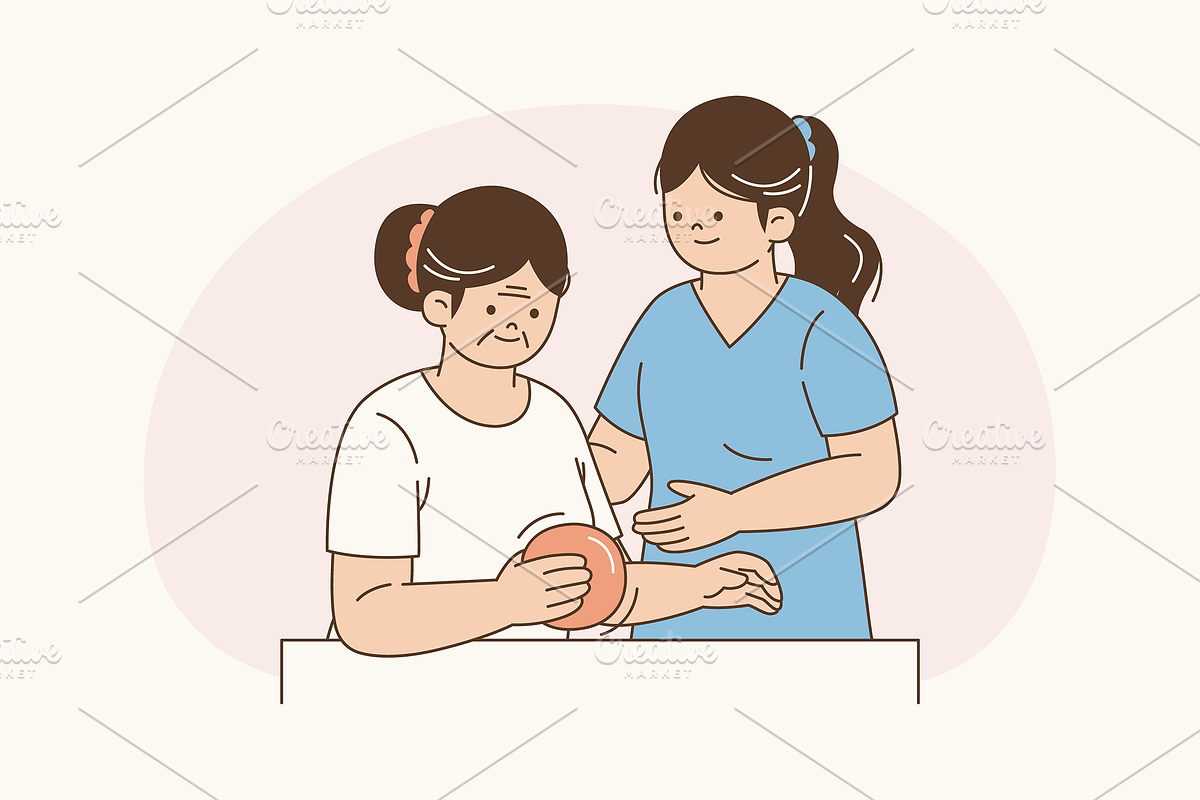 Guided Senior Rehab Illustration, an Object Graphic by Jump Studio (Photo 5 of 12)