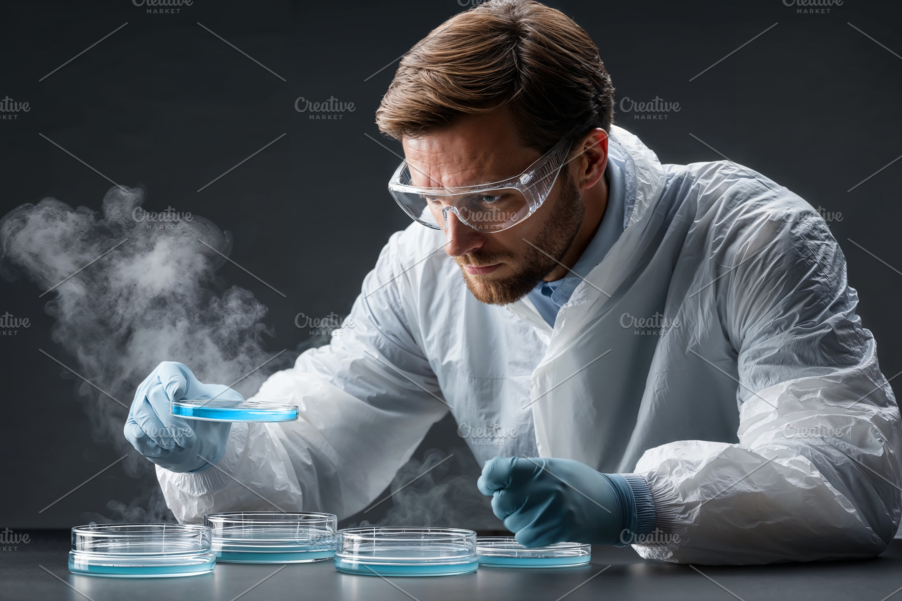 Pro conducts lab medical analysis using, a Health & Medical Photo by OSORIOartist
