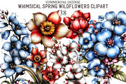 Whimsical Wildflowers Clipart,Spring, an Illustration by designcity5 (Thumbnail 1 of 5)