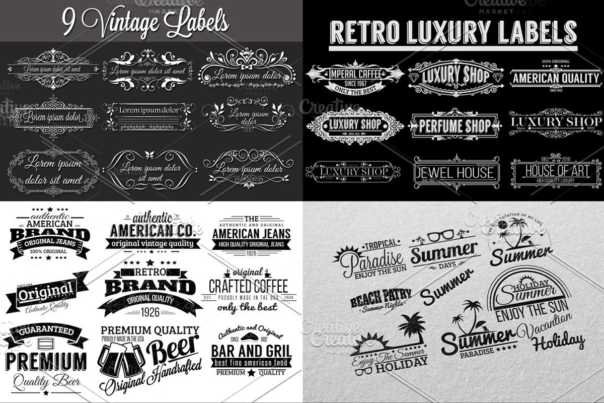 300++ Retro Labels and Badges Bundle, a Branding & Logo Template by Arys Design (Photo 9 of 12)