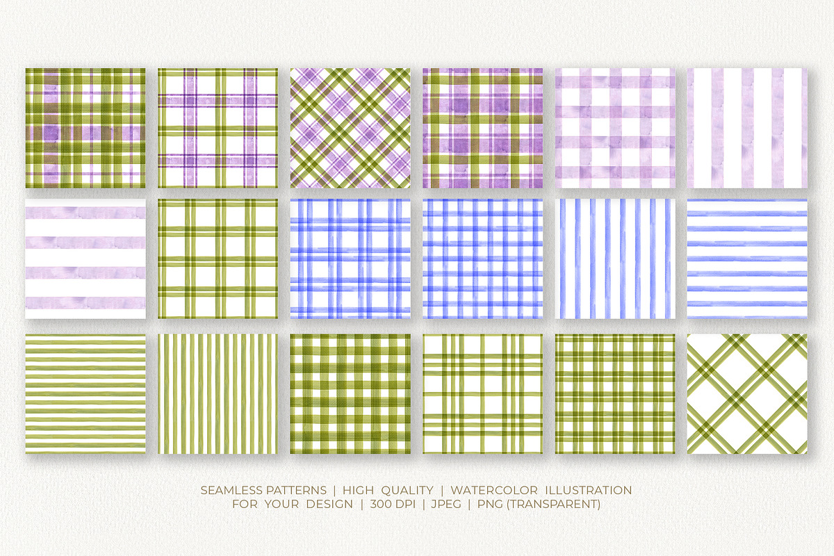Striped Abstract Patterns Watercolor, a Texture Illustration by YarovaArt (Photo 4 of 15)