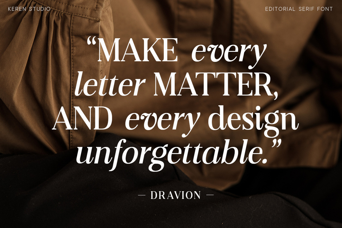 Dravion, a Serif Font by Keren Studio (Photo 3 of 15)