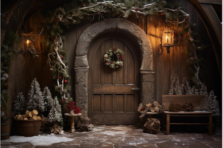 Charming Rustic christmas entrance, a Holiday Photo by Ylivdesign