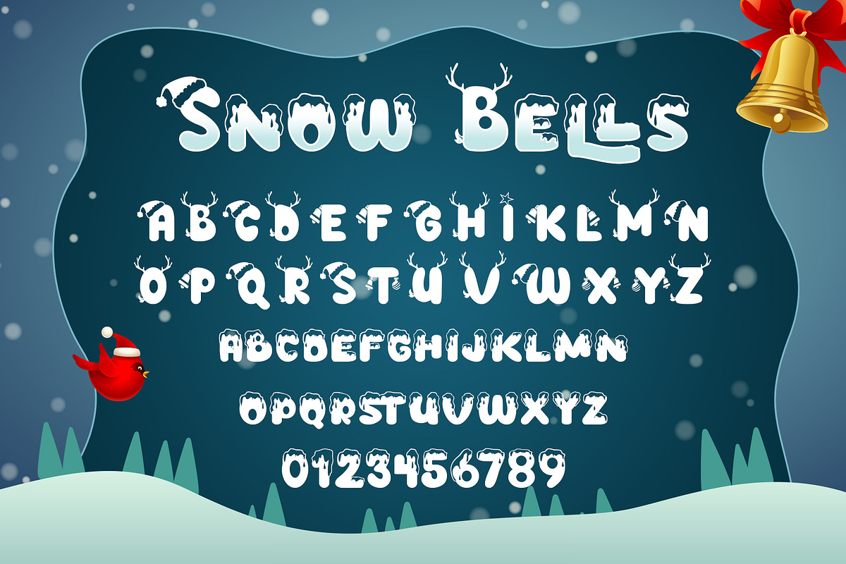 Snow Bells, a Symbol Font by Burntilldead (Photo 5 of 11)