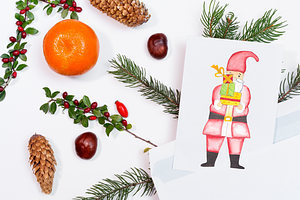 Christmas Santa Watercolor Clipart