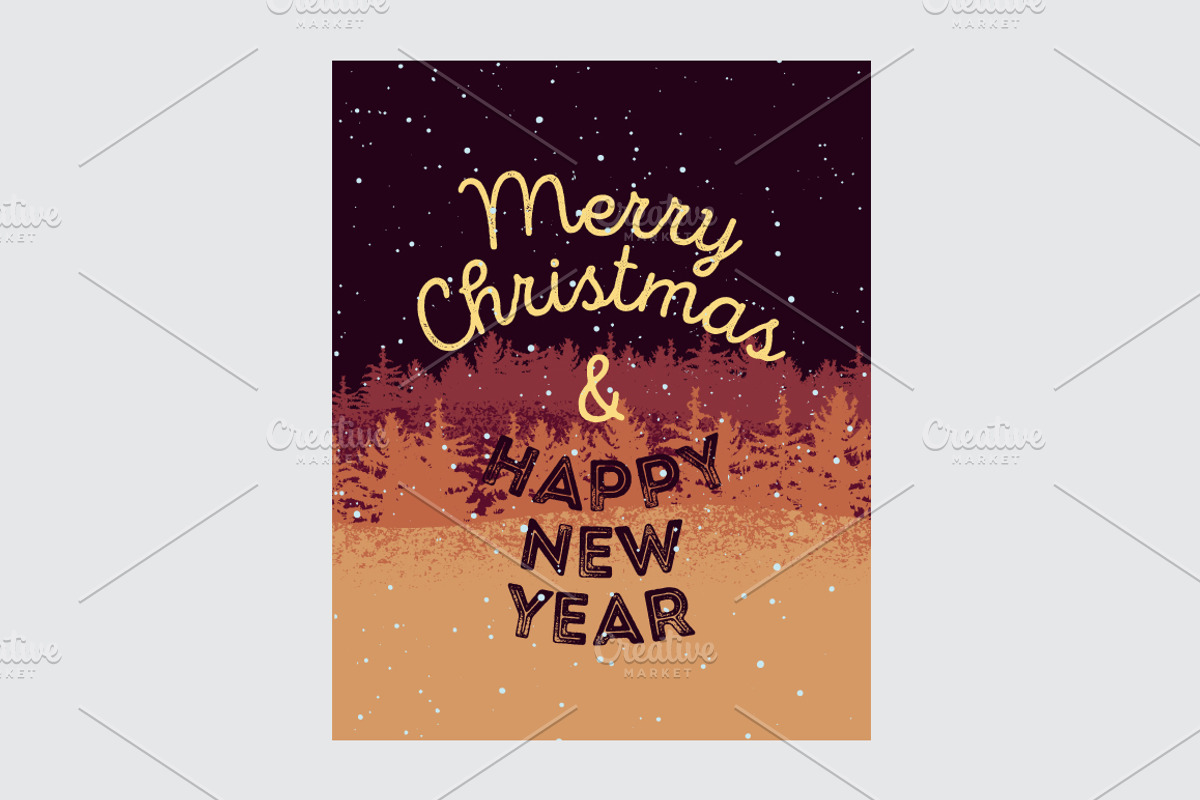 Calligraphic vector Christmas cards., a Seasonal Illustration by PoPaShop (Photo 6 of 6)