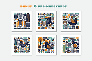 Birds and Blooms-folk art set, a Background Graphic by ComelyPics Shop (Thumbnail 4 of 12)