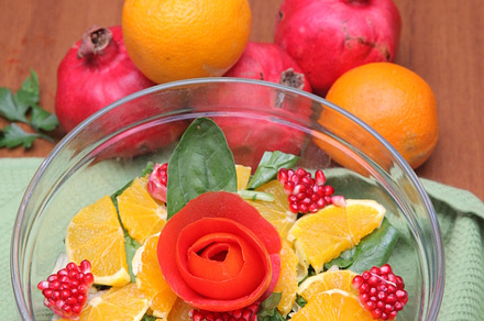 Fruit salad pomegranate orange, a Food & Drink Photo by Star Graphic Design