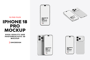 iPhone 18 Pro Mockup, an iPhone Mockup by UnicDesign