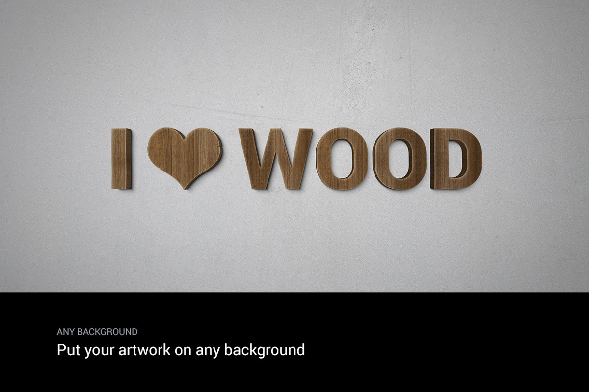 I ♥ Wood — wooden text effect preview 5