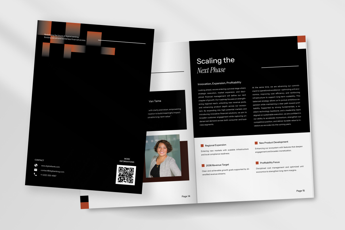 Fintech Banking Annual Report Brochu, a Brochure Template by trabaskriya (Photo 5 of 6)