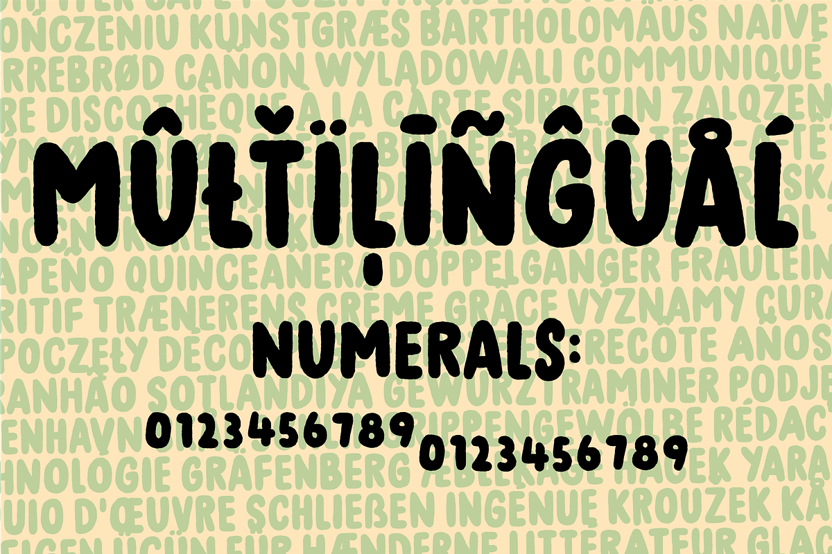 Crispy Yellow - snacky 'n tasty font, a Sans Serif Font by pizzadudedotdk (Photo 3 of 4)