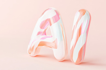 Multicolored shapes forming word AI on soft pastel background, a Photo by Dvoevnore photos